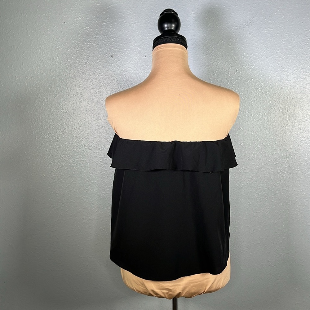 Intimately Free people black ruffle flounce strapless blouse sz XS - Picture 5 of 12